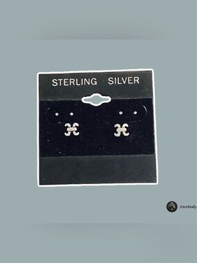 VTG NWT 925 Sterling Silver Minimalist Geometric Stud Earrings 6mm